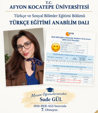 2026 MEB AGS Sınavında Türkçe Eğitimi Anabilim Dalı Öğrencisinden Derece